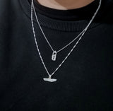 SAMPLE Silver Padlock Scrap Necklace 3