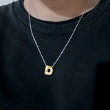 SAMPLE - Gold Initial Pendant on silver chain