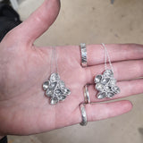 T.I.Y KIT - Pair of Pendants made using Alubia Beans. Make your own pendant using recycled silver- Laura Nelson